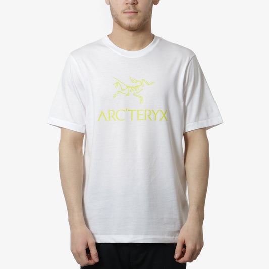 Arc'teryx Arc'Word Logo T-Shirt, White Light, Detail Shot 1