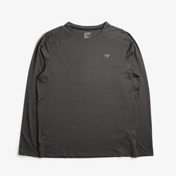 thumbnail Arc'teryx Cormac Crew Long Sleeve T-Shirt, Black Heather, Detail Shot 1