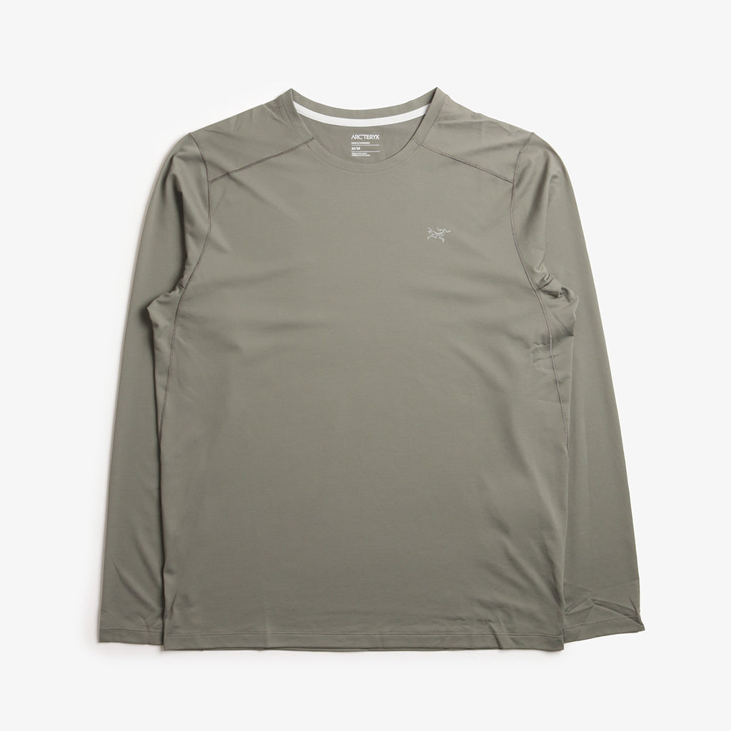 Arc'teryx Cormac Crew Long Sleeve T-Shirt, Forage Heather, Detail Shot 1