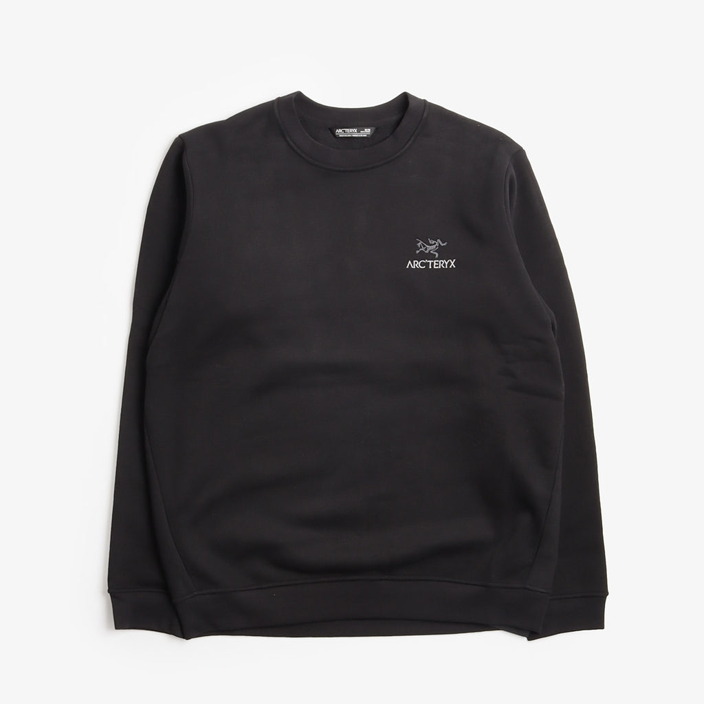 Arc'teryx Emblem Fleece Crew Neck Pullover, Black, Detail Shot 1