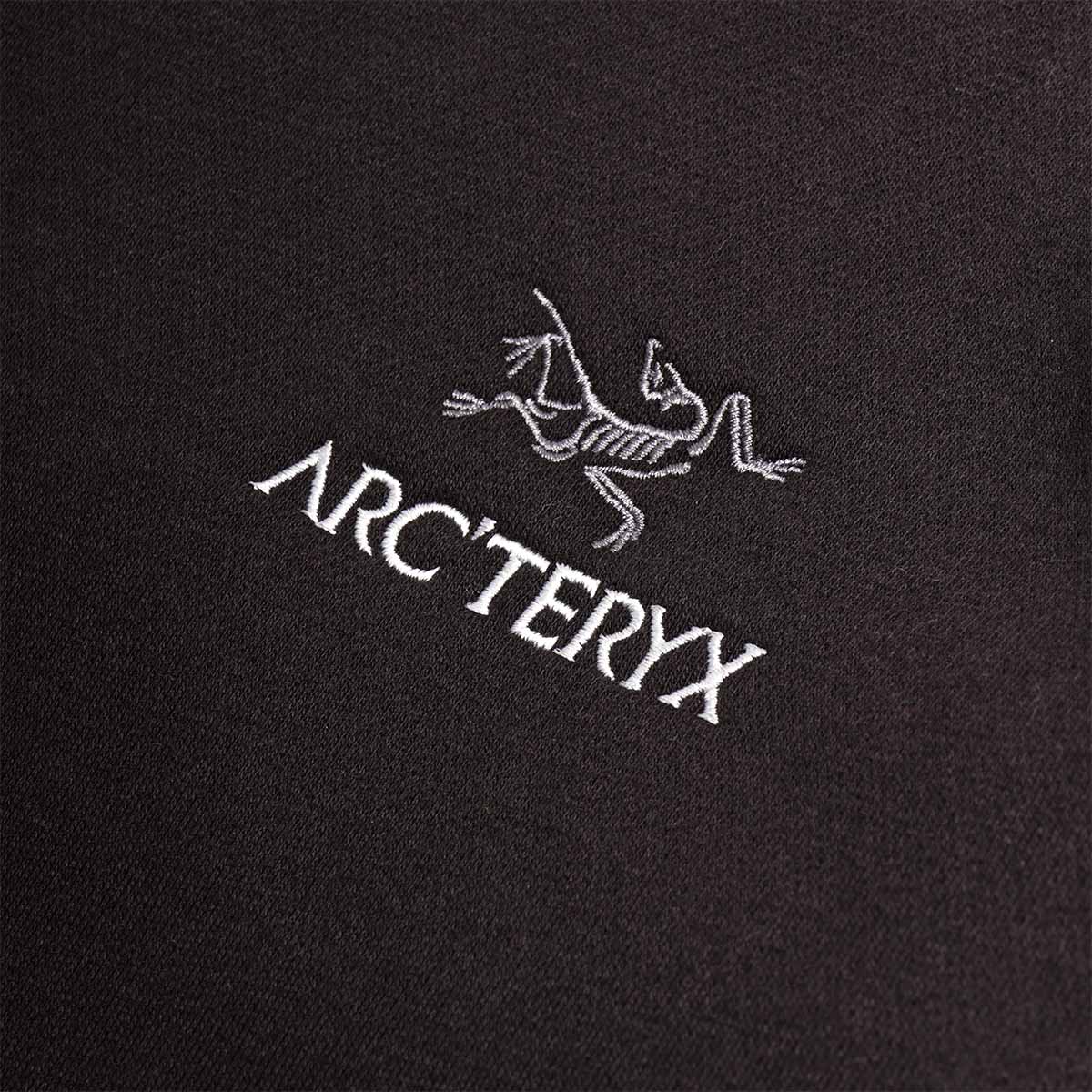 Arc'teryx Emblem Fleece Crew Neck Pullover, Black, Detail Shot 2