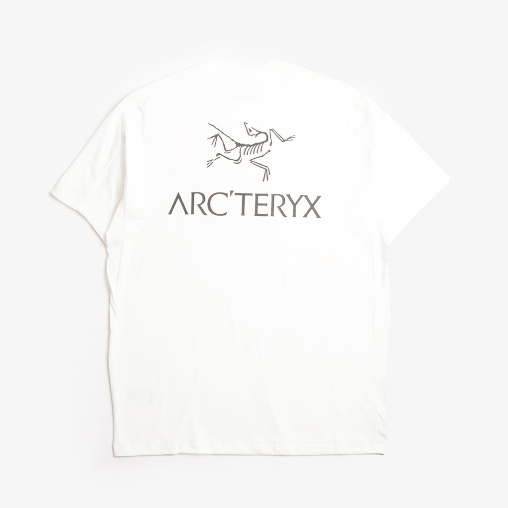 Arc'teryx Kragg SL Cotton Bird Word T-Shirt, White Light Black, Detail Shot 1