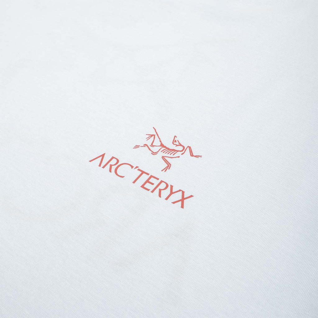 Arc'teryx Kragg SL Cotton Bird Word T-Shirt, Alpine Blue Stone Red, Detail Shot 2