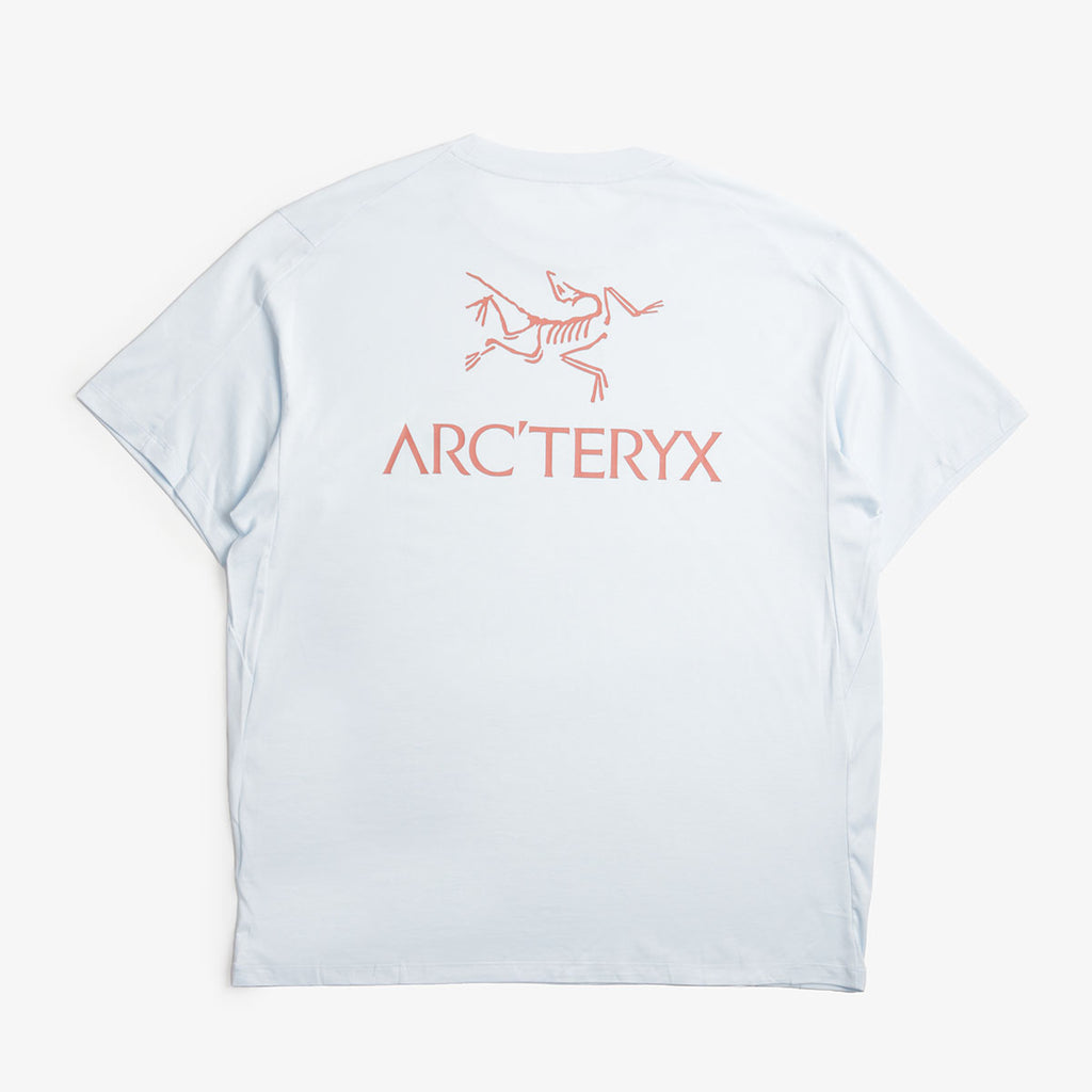 Arc'teryx Kragg SL Cotton Bird Word T-Shirt, Alpine Blue Stone Red, Detail Shot 3
