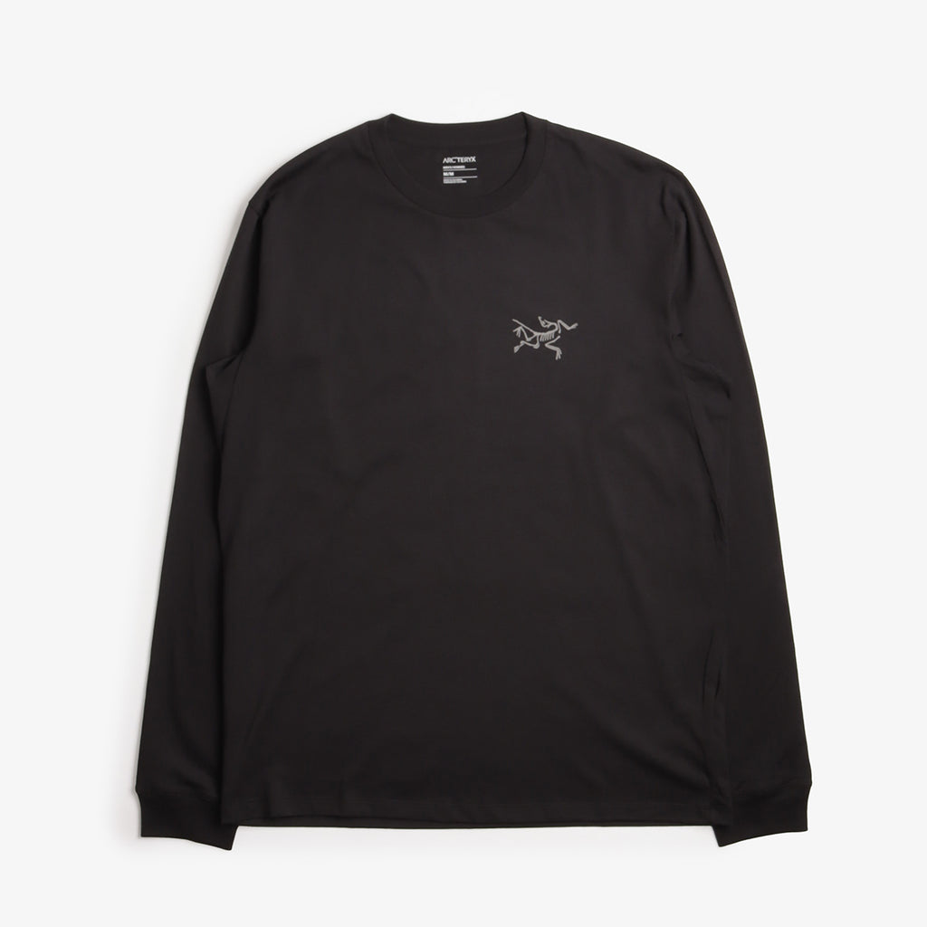 Arc'teryx Kragg SL Cotton Long Sleeve T-Shirt, Black, Detail Shot 1