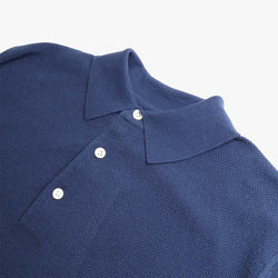 thumbnail Beams Plus Pique Polo Shirt, Navy, Detail Shot 2
