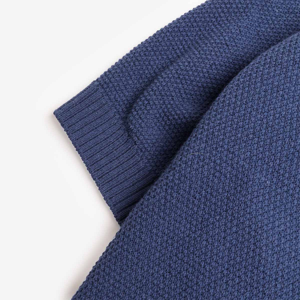 Beams Plus Pique Polo Shirt, Navy, Detail Shot 3