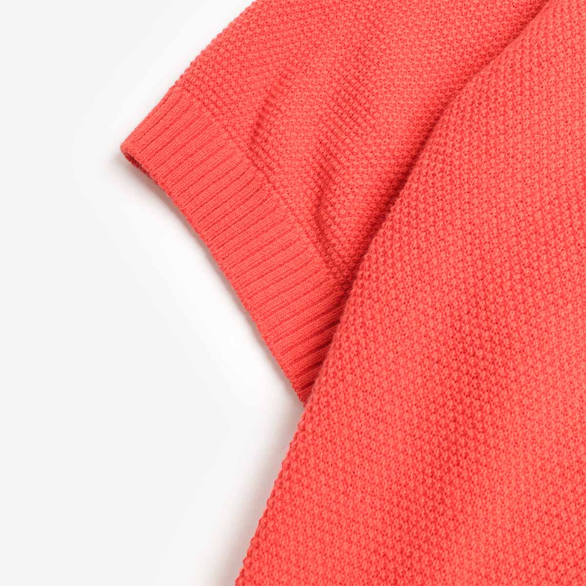 Beams Plus Pique Polo Shirt, Red, Detail Shot 3