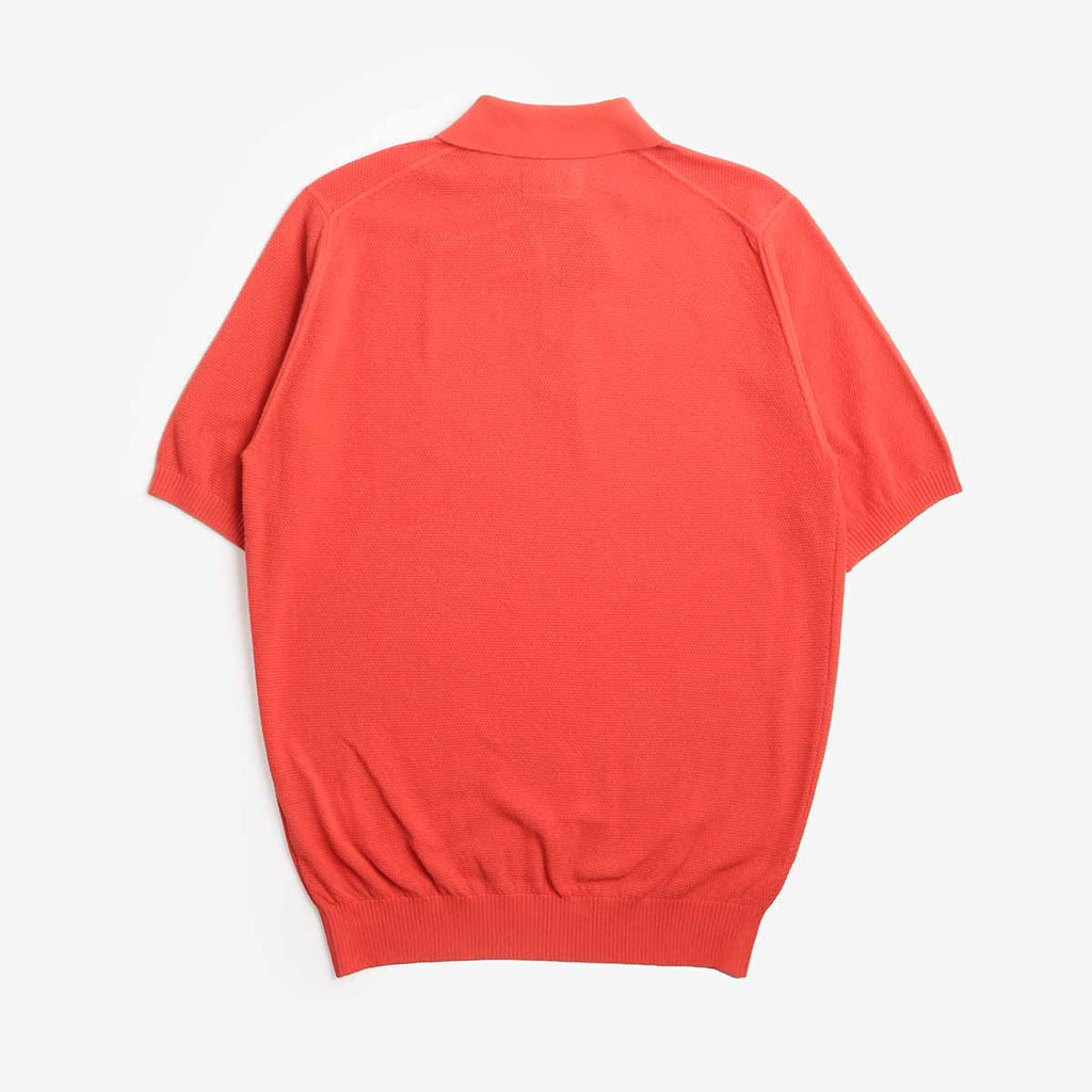Beams Plus Pique Polo Shirt, Red, Detail Shot 4