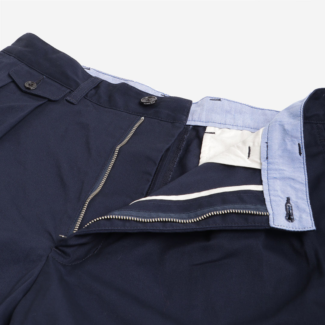 Beams Plus 2 Pleats Twill Pant, Navy, Detail Shot 7