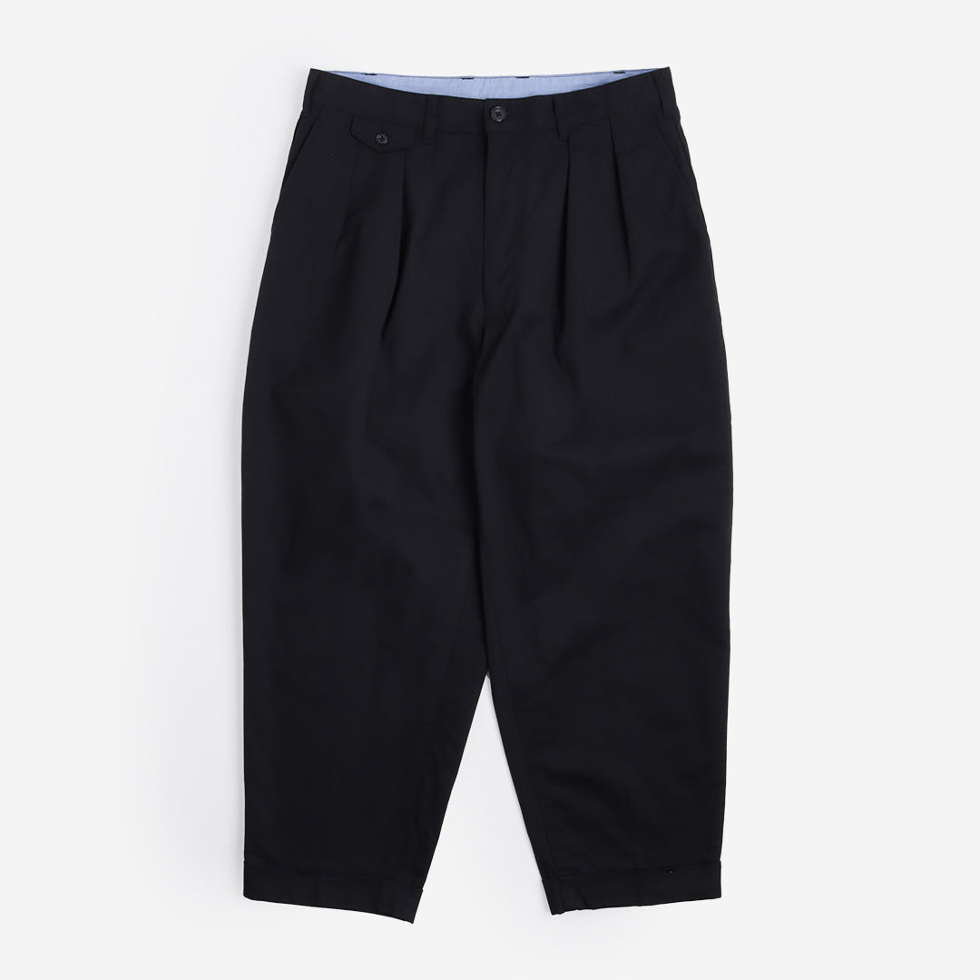 Beams Plus 2 Pleats Twill Pant, Black, Detail Shot 5