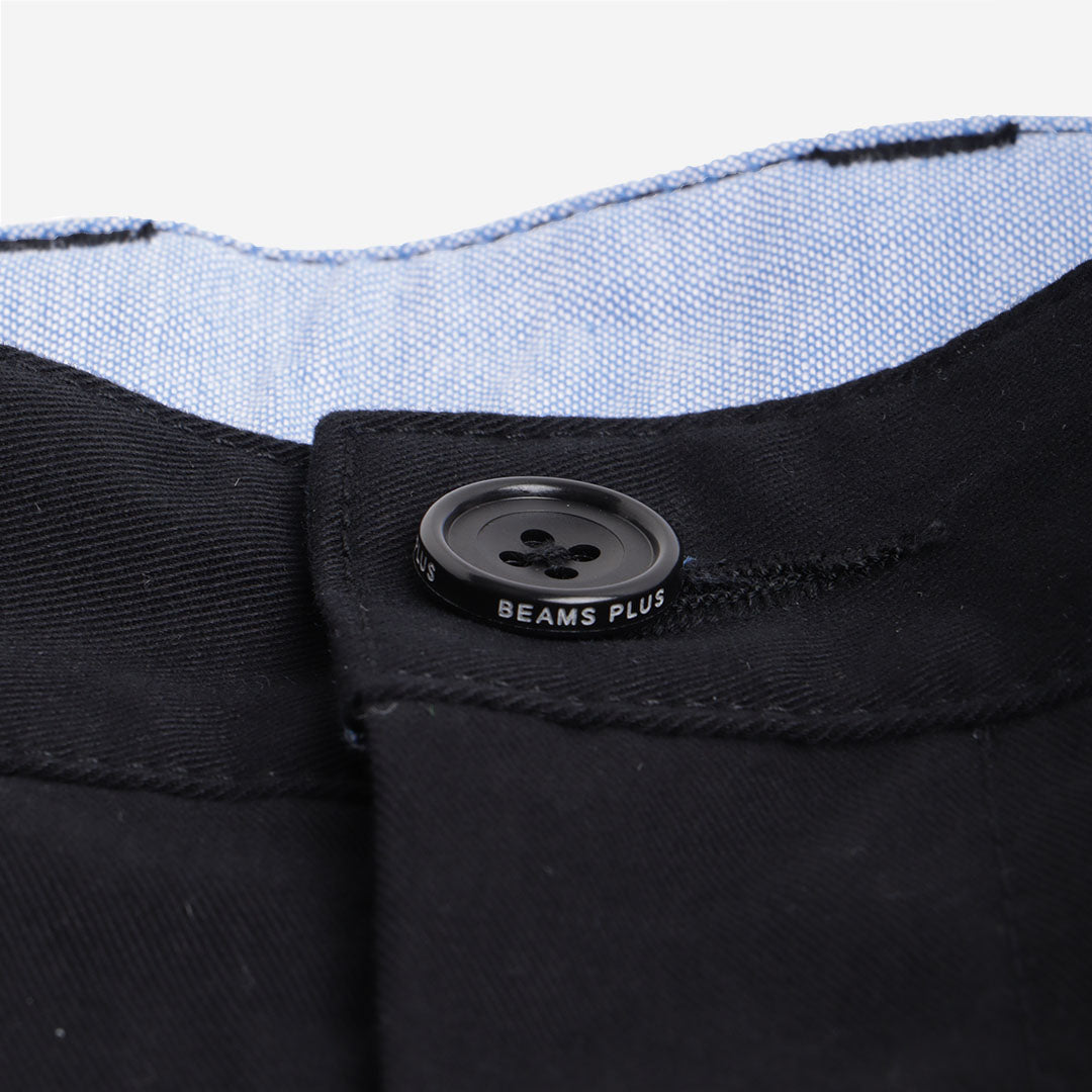 Beams Plus 2 Pleats Twill Pant, Black, Detail Shot 6