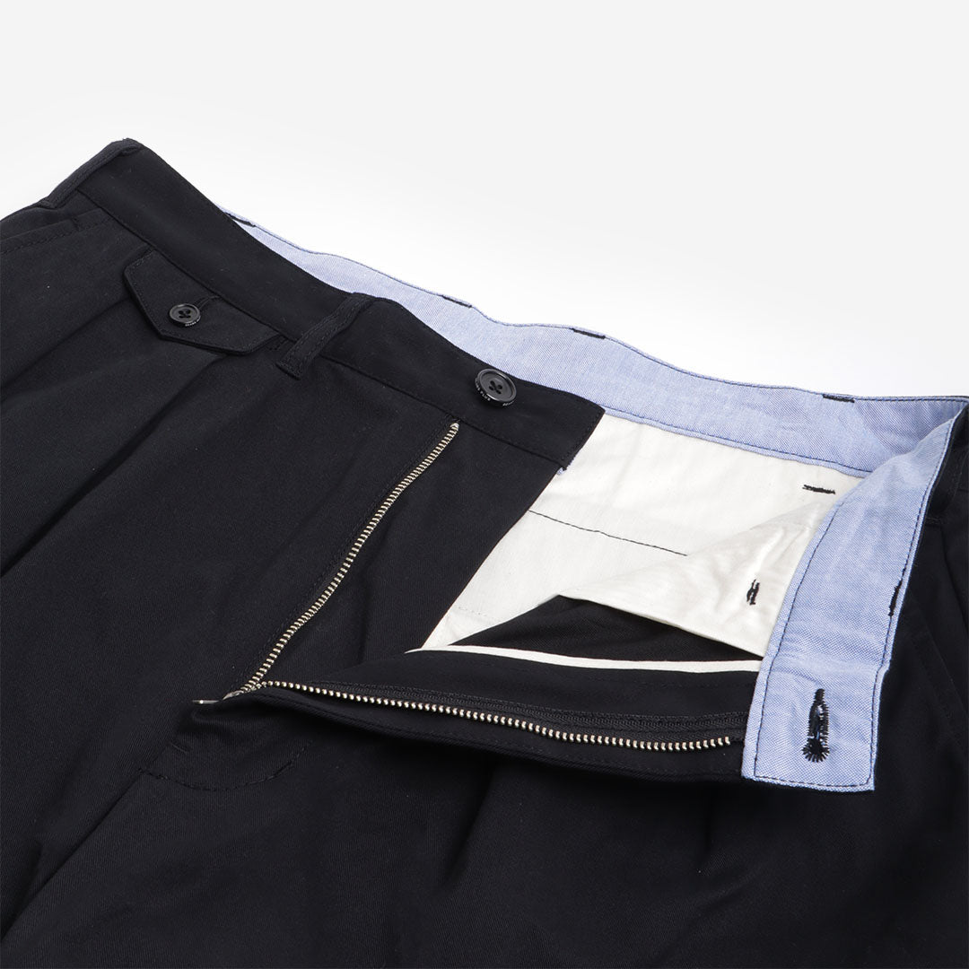Beams Plus 2 Pleats Twill Pant, Black, Detail Shot 7