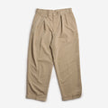 Beams Plus 2 Pleats PE Twill Pant, Sand, Detail Shot 1