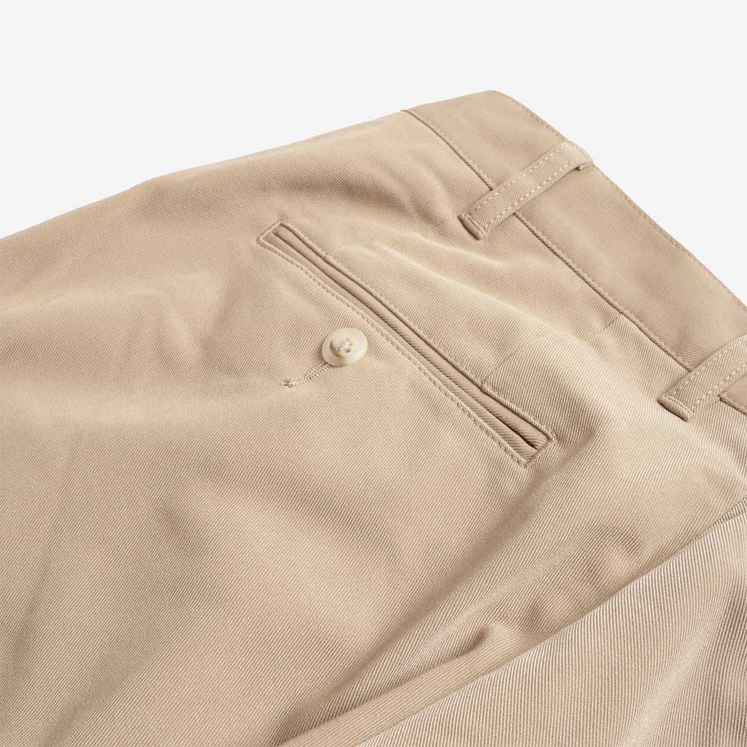 main Beams Plus 2 Pleats PE Twill Pant, Sand, Detail Shot 5