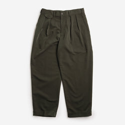 thumbnail Beams Plus 2 Pleats PE Twill Pant, Green, Detail Shot 1