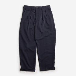 thumbnail Beams Plus 2 Pleats PE Twill Pant, Navy, Detail Shot 1