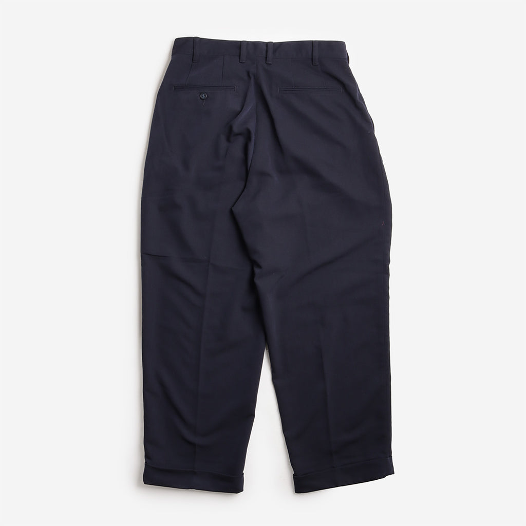 Beams Plus 2 Pleats PE Twill Pant, Navy, Detail Shot 2
