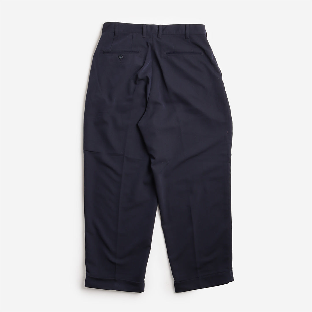 Beams Plus 2 Pleats PE Twill Pant, Navy, Detail Shot 2