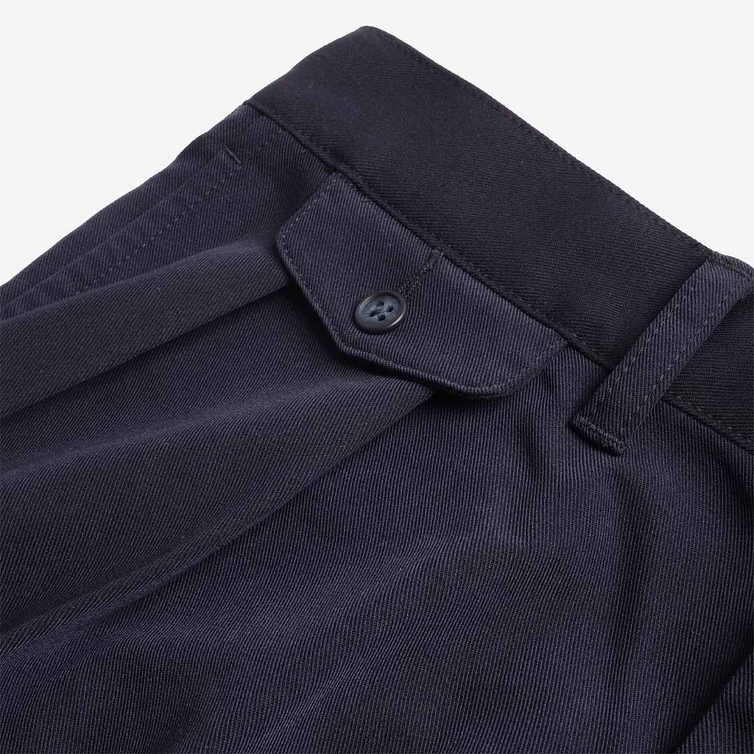 Beams Plus 2 Pleats PE Twill Pant, Navy, Detail Shot 3