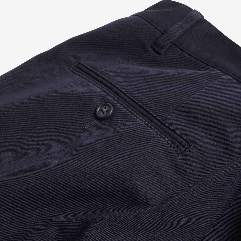 Beams Plus 2 Pleats PE Twill Pant, Navy, Detail Shot 5