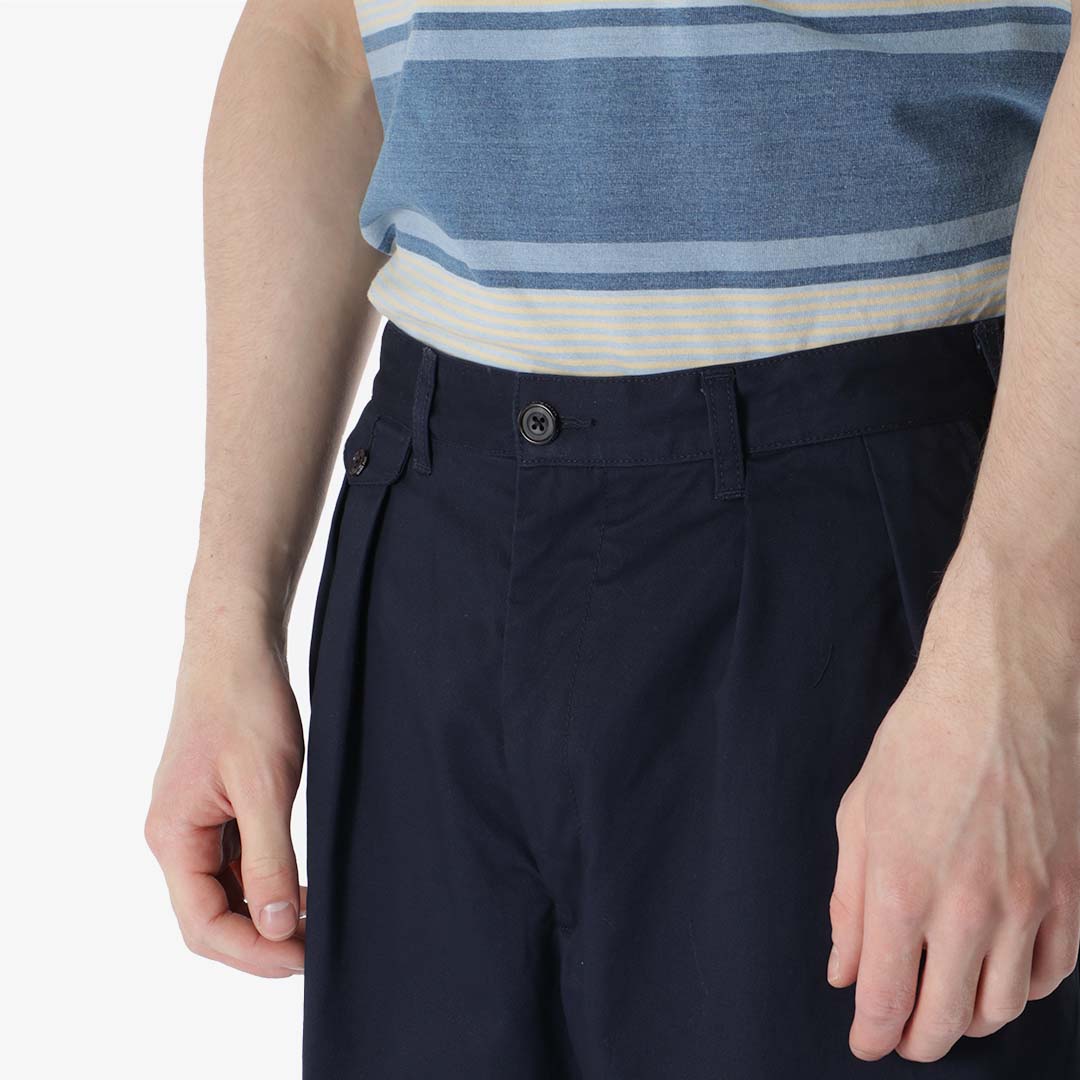 Beams Plus 2 Pleats Twill Pant, Navy, Detail Shot 2