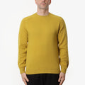 Beams Plus 9G Crew Knit, Mustard, Detail Shot 1