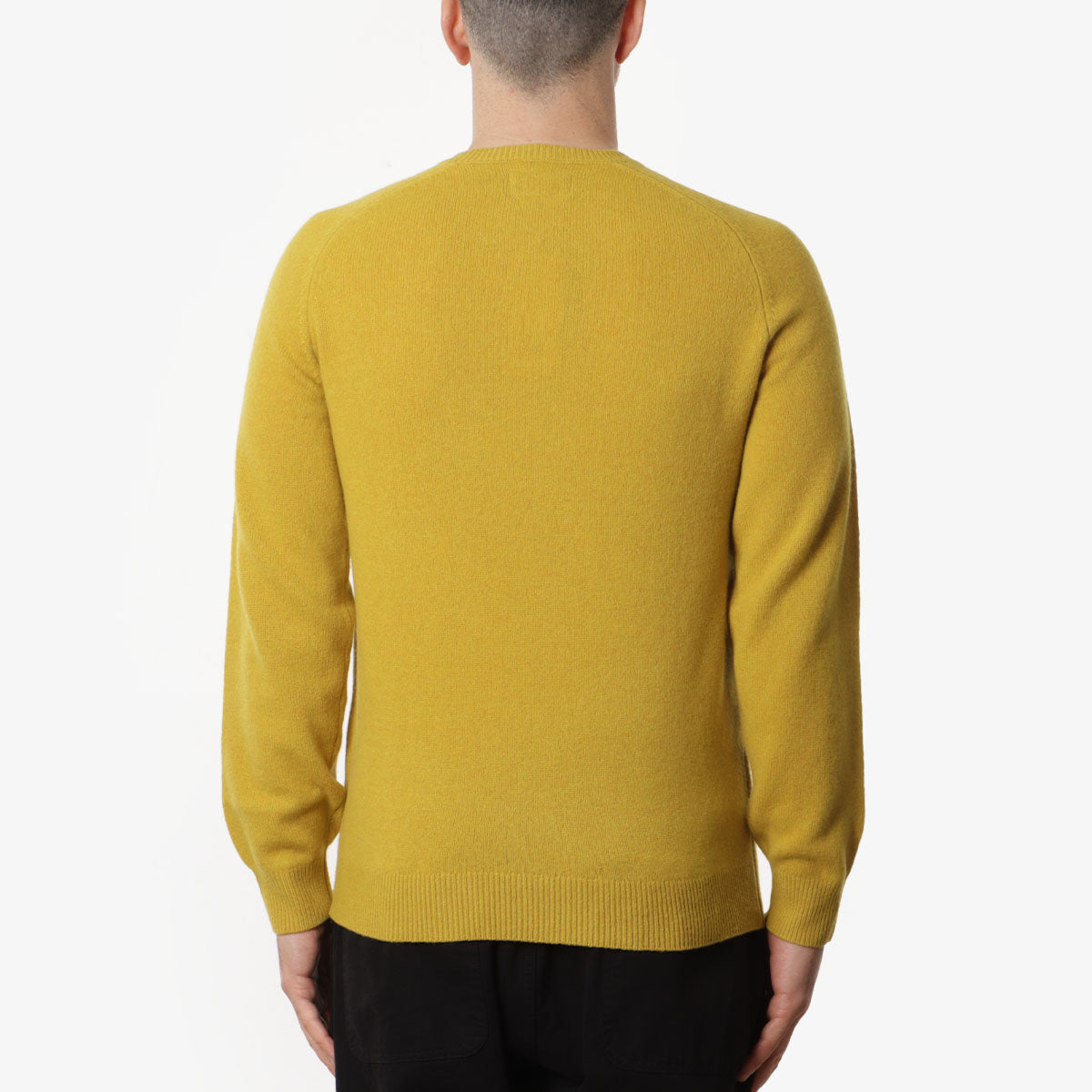 Beams Plus 9G Crew Knit, Mustard, Detail Shot 3