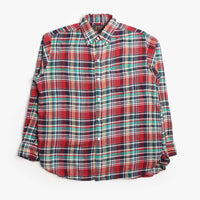 Beams Plus Button Down Classic Fit Indian Flannel Plaid Shirt