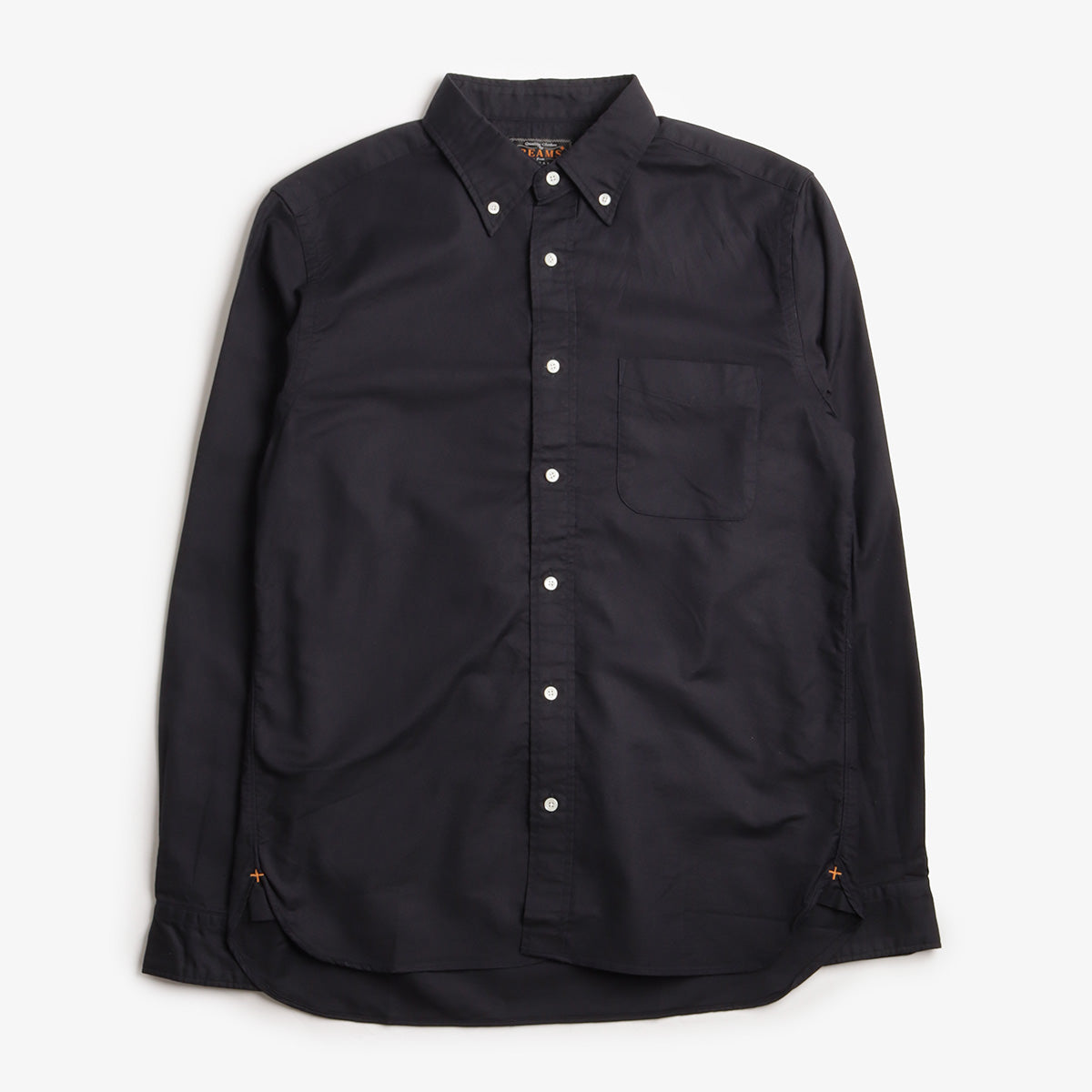 Beams Plus Button Down Oxford Shirt, Navy, Detail Shot 1