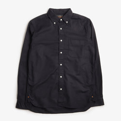 thumbnail Beams Plus Button Down Oxford Shirt, Navy, Detail Shot 1