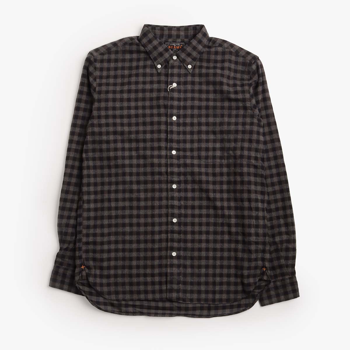 Beams Plus Button Down Gingham Check Shaggy Shirt