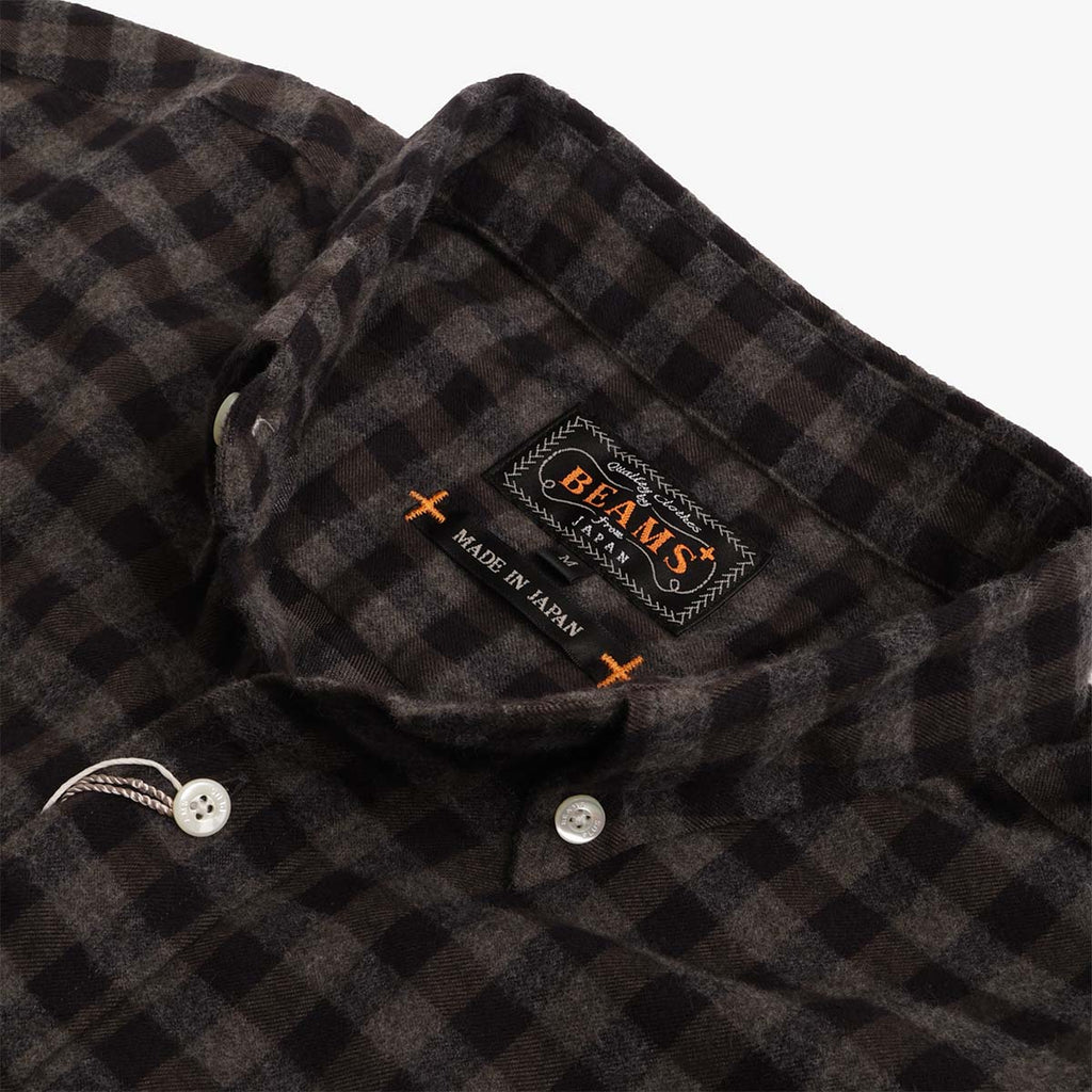 Beams Plus Button Down Gingham Check Shaggy Shirt