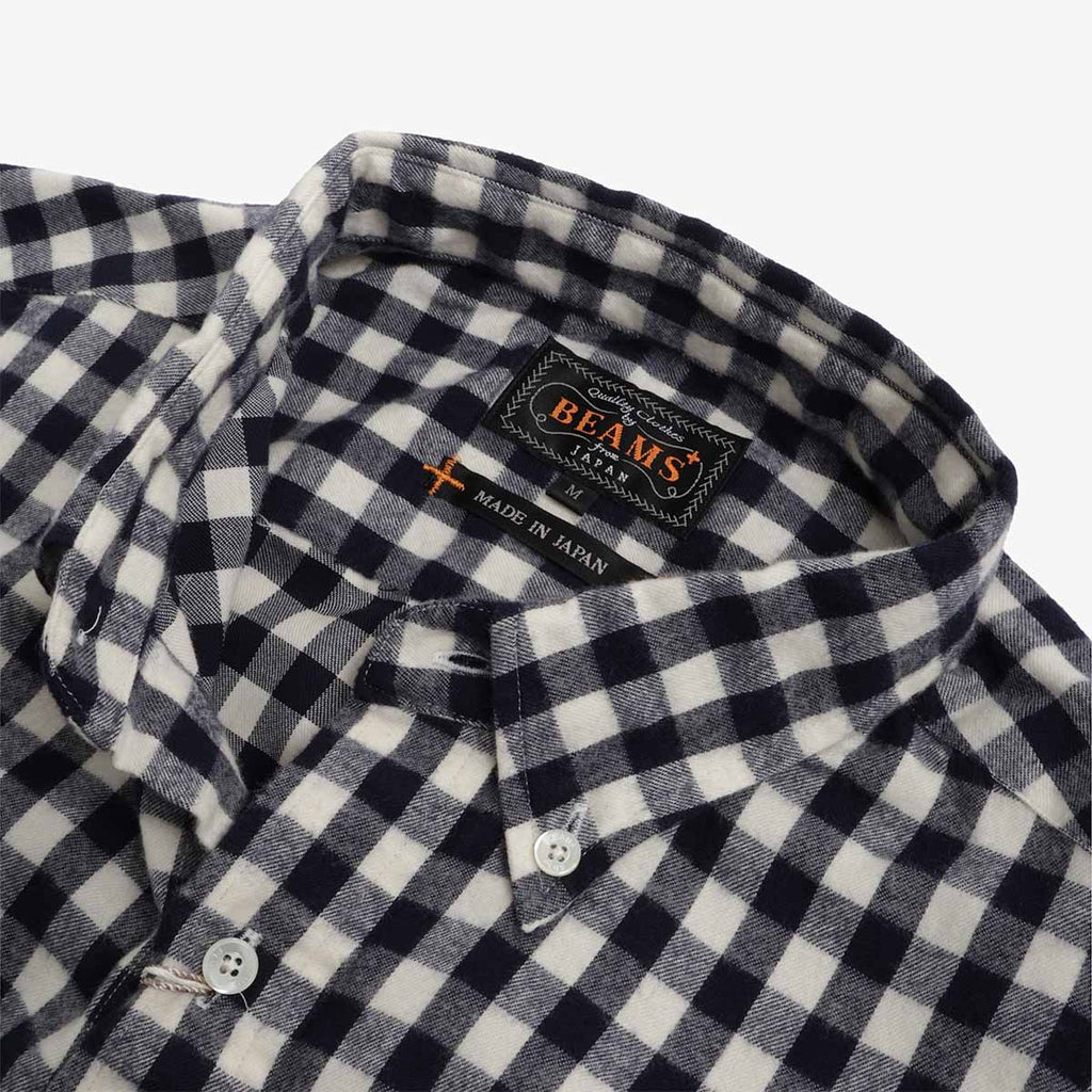 Beams Plus Button Down Gingham Check Shaggy Shirt