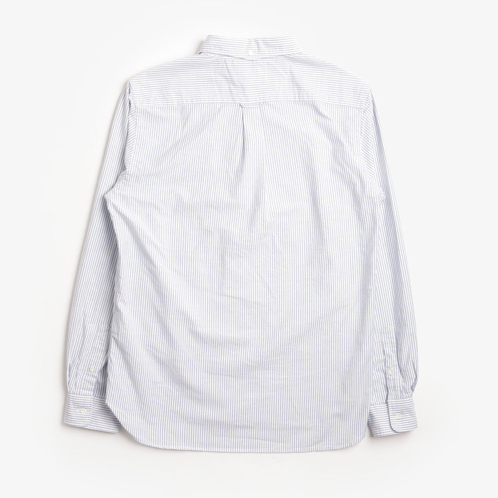 Beams Plus Button Down Oxford Candy Stripe Shirt, Blue, Detail Shot 2
