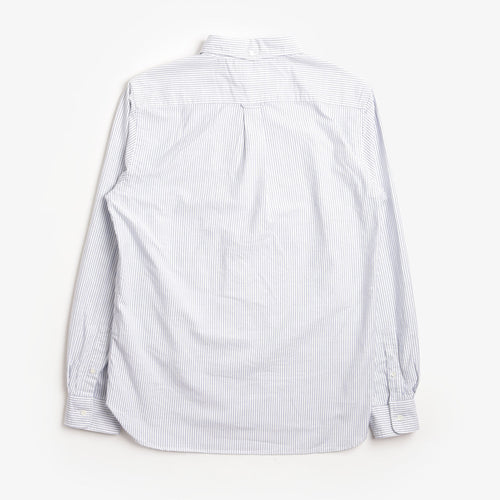 Beams Plus Button Down Oxford Candy Stripe Shirt, Blue, Detail Shot 2