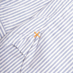 thumbnail Beams Plus Button Down Oxford Candy Stripe Shirt, Blue, Detail Shot 5