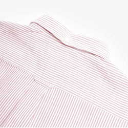 thumbnail Beams Plus Button Down Oxford Candy Stripe Shirt, Wine, Detail Shot 5