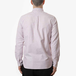 thumbnail Beams Plus Button Down Oxford Candy Stripe Shirt, Wine, Detail Shot 4