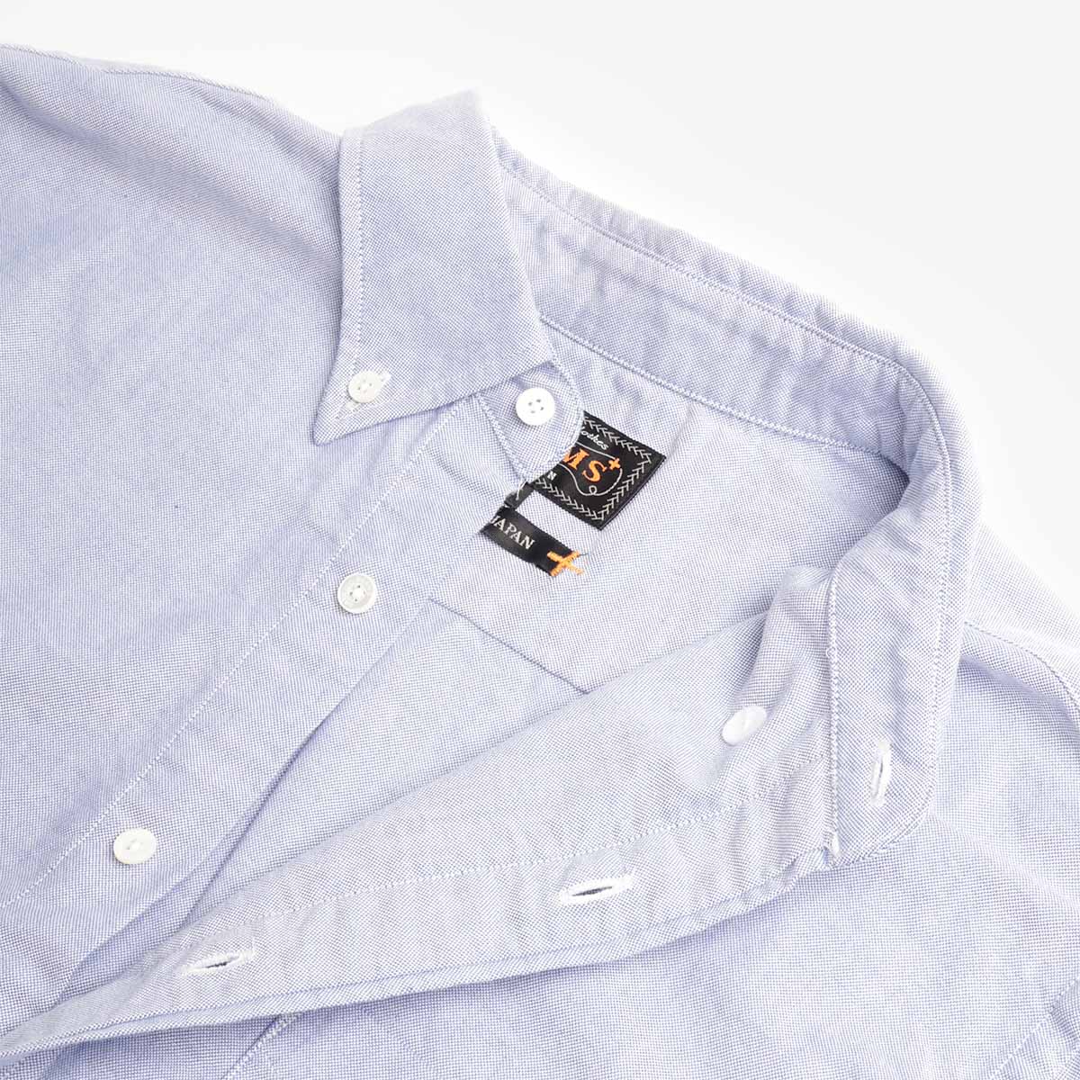 Beams Plus Button Down Oxford Shirt, Blue, Detail Shot 4