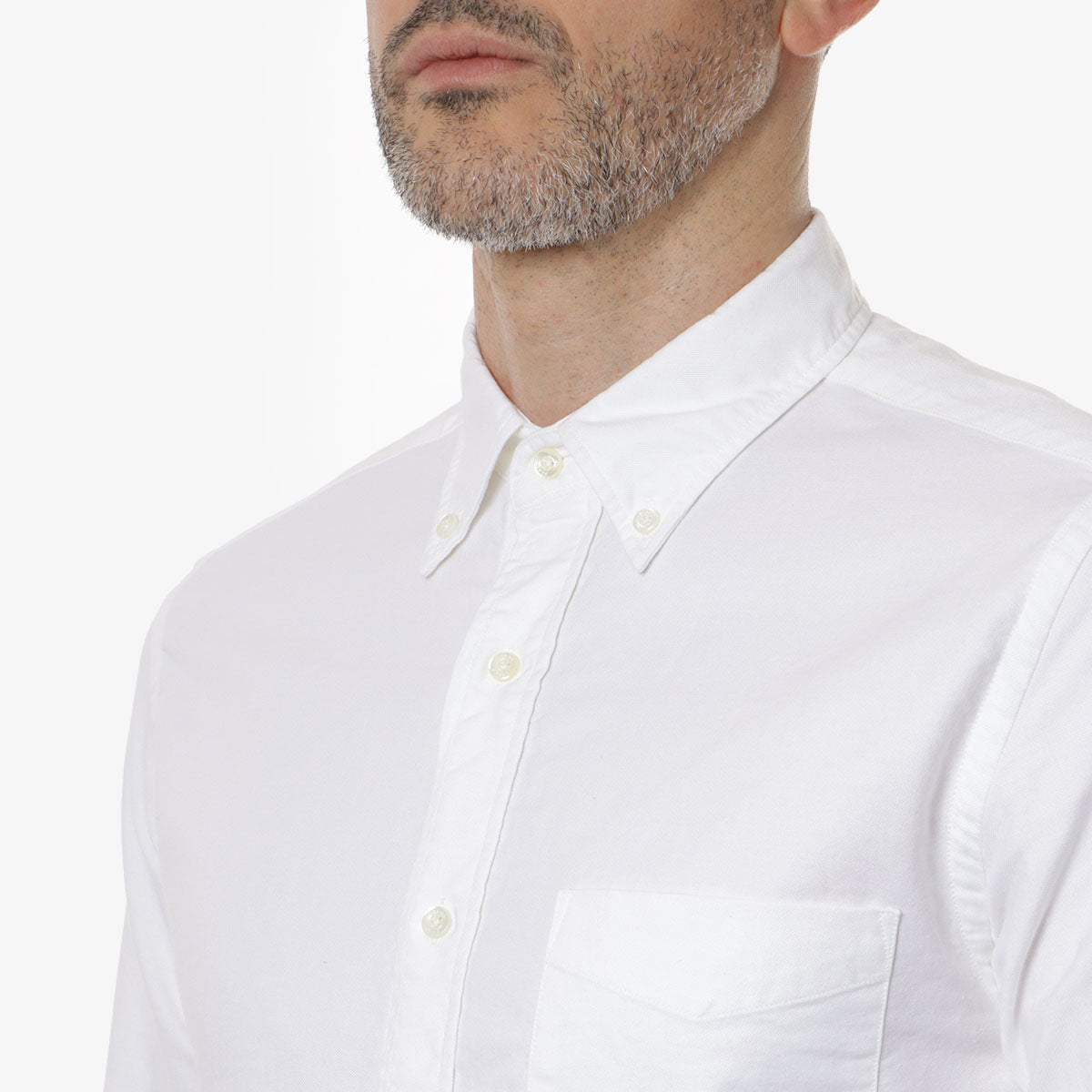 main Beams Plus Button Down Oxford Shirt, White, Detail Shot 2