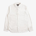 Beams Plus Button Down Solid Flannel Shirt, Off White, Detail Shot 1