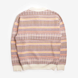 thumbnail Beams Plus Half Zip Jacquard Knit Polo Shirt, Off White, Detail Shot 2