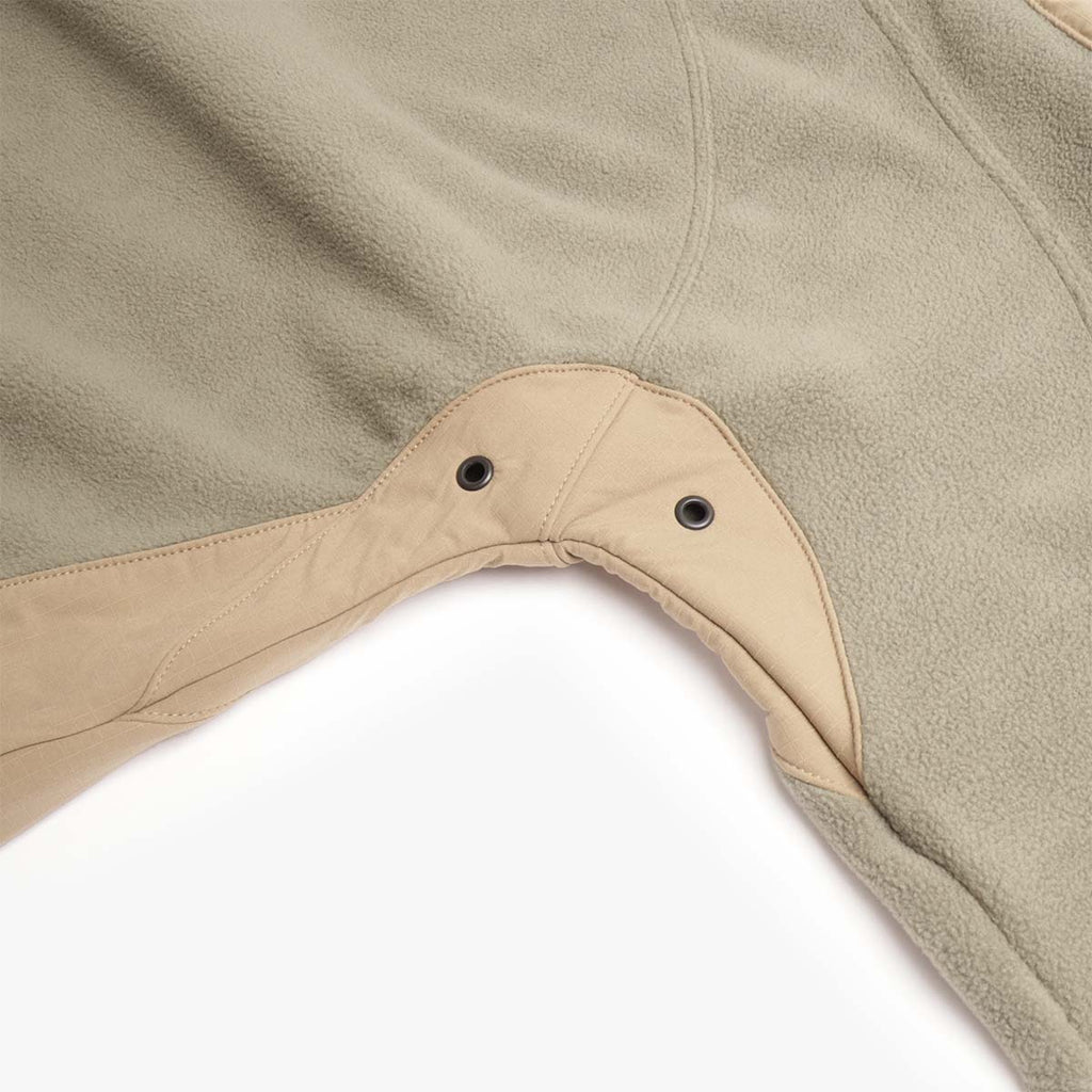 Beams Plus Military Athletic Half Zip Fleece Sweatshirt, Olive, Detail Shot 4