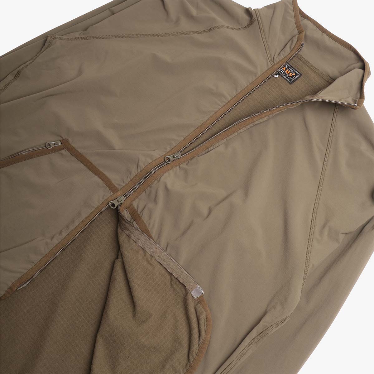 Beams Plus Military Liner Jersey Back Fleece Jacket, Olive, Detail Shot 3