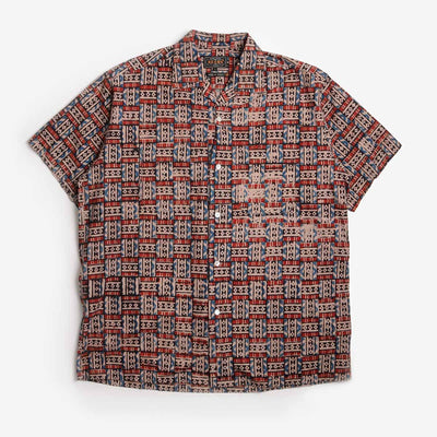 Beams Plus Open Collar Block Print Shirt