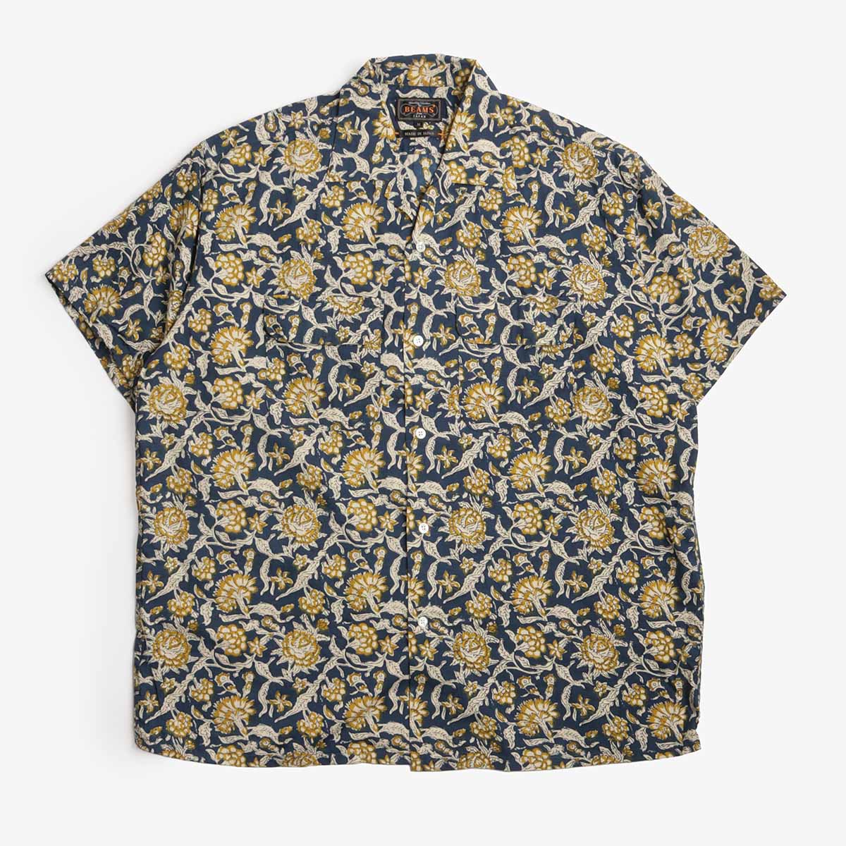 Beams Plus Open Collar Block Print Shirt