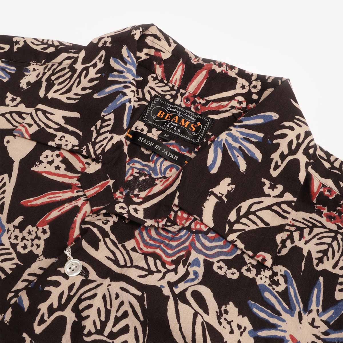 Beams Plus Open Collar Block Print Shirt