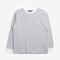 Beams Plus Pocket Inlay Stripe T-Shirt, Off White, Detail Shot 1