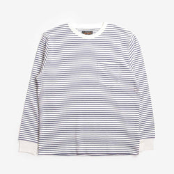 thumbnail Beams Plus Pocket Inlay Stripe T-Shirt, Off White, Detail Shot 1